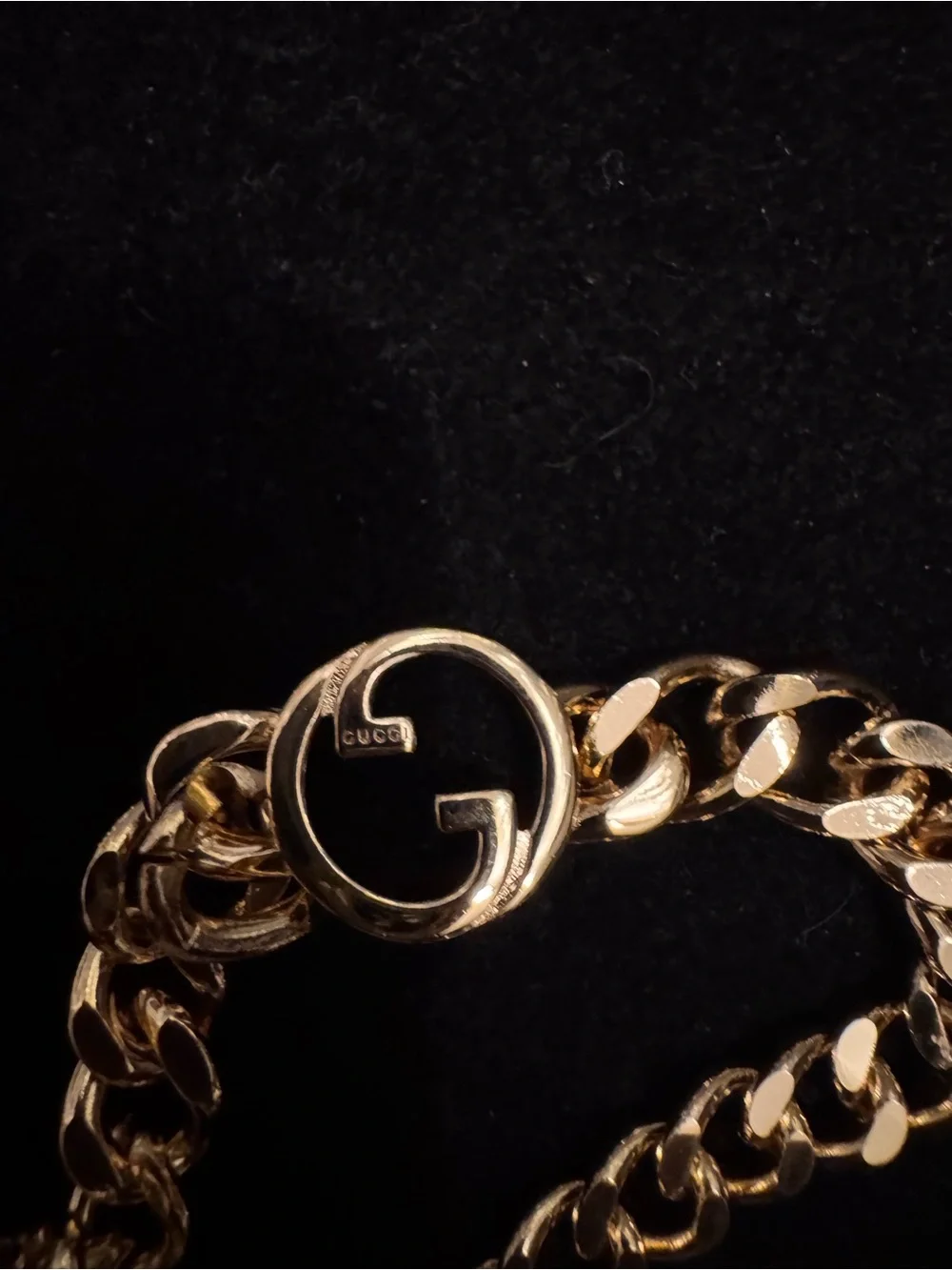 Gucci Gold Chain Marmont Medallion Interlocking Bracelet